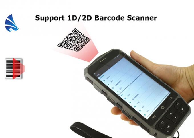 UHF RFID Handheld Reader Rugged With Fingerprint / 1D 2D Barcode Scanner And NFC Reader